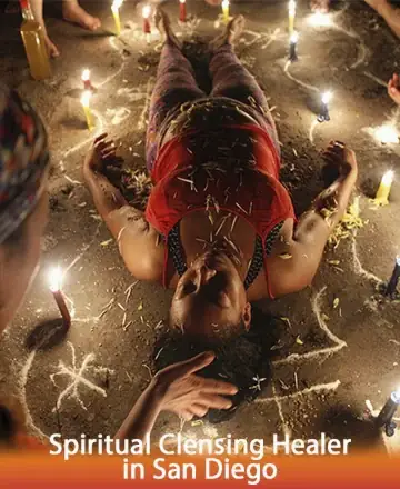 In a serene and sacred circle, bathed in the warm glow of candles, a soul finds peace and renewal. Gentle hands and ancient symbols guide the spirit towards harmony, surrounded by love and light. Spiritual cleansing healer in San Diego.