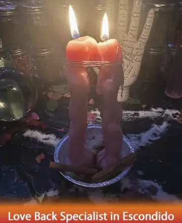 In the gentle glow of twin flames, serenity and hope intertwine, casting a warm embrace over sacred symbols. This peaceful scene invites a sense of trust and renewal, guiding you toward emotional harmony and understanding. Love back specialist in Escondido.