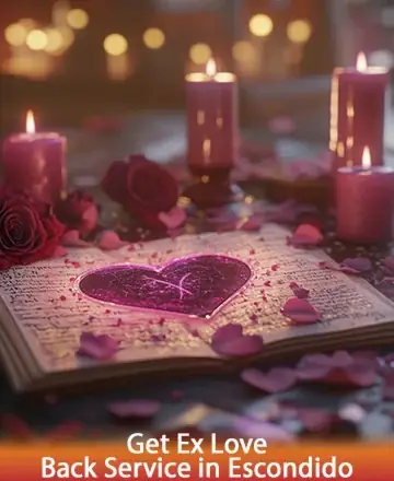 Bathed in the gentle glow of candlelight, this serene scene invites you to find comfort and peace. Soft petals surround a heart, symbolizing love’s enduring journey. Embrace the warmth and wisdom found here, guiding you gently towards renewal and hope. Get ex love back service in Escondido.