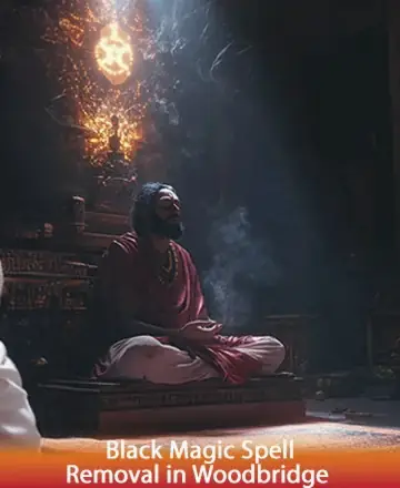 In a serene sanctuary illuminated by gentle light, a wise figure meditates, enveloped in peace and tranquility. The air is filled with a sense of calm and ancient wisdom, inviting a journey of healing and renewal. Black magic spell removal in Woodbridge.