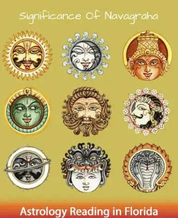 Discover the serene beauty of the Navagraha, each celestial figure exuding timeless wisdom and harmony. These vibrant images evoke a sense of balance and spiritual connection, guiding you on a journey of inner peace and understanding. Astrology reading in Florida.