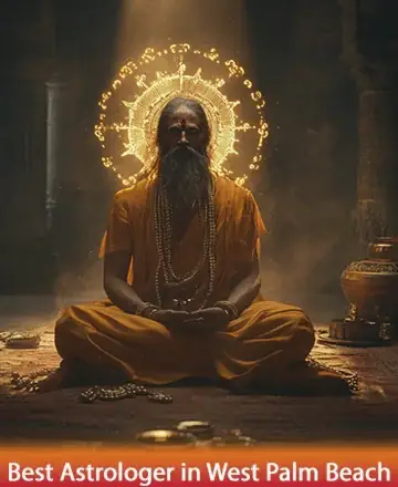 In a serene sanctuary of wisdom, a sage sits in tranquil meditation, surrounded by a warm, golden aura that whispers of ancient knowledge and profound peace. This image invites your soul to find solace and clarity through spiritual guidance. Best astrologer in West Palm Beach.