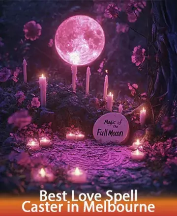 Beneath the serene glow of a full moon, a circle of flickering candles casts a gentle light, enveloped by blooming flowers. This sacred space whispers with the promise of love and connection, inviting peace and reflection. Best love spell caster in Melbourne.