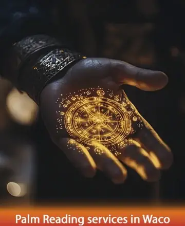 A gentle hand, adorned with intricate patterns of light, extends toward you, inviting warmth and understanding. This serene image embodies the sacred connection between heart and soul, offering solace and insight. Trust in the journey and embrace the light. Palm reading services in Waco.
