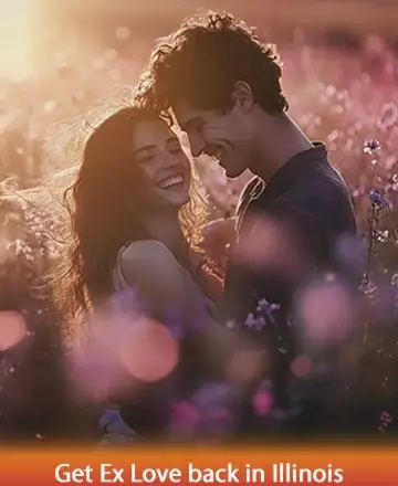 In a serene field bathed in warm, golden light, two souls share a tender moment of connection and joy, surrounded by nature’s gentle embrace. This image captures the essence of love's rekindled magic, offering hope and harmony. Get ex-love back in Illinois.