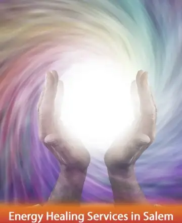 In the gentle embrace of light, two hands cradle a radiant glow, surrounded by a swirl of calming colors. This image evokes a sense of peace and tranquility, inviting you to explore the depths of inner healing and spiritual renewal. Energy healing services in Salem.
