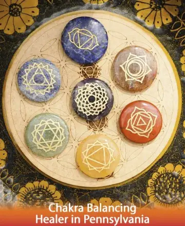 Discover serenity with this beautiful arrangement of chakra stones, each radiating warmth and balance on a handcrafted mandala. Feel the gentle embrace of harmony and wisdom as they guide you toward inner peace and spiritual renewal. Chakra balancing healer in Pennsylvania.