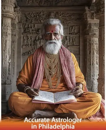 In a serene sanctuary filled with ancient wisdom, a wise sage sits gracefully, exuding peace and guidance. His gentle gaze and open book invite you to explore the depths of your soul with trust and understanding. Accurate astrologer in Philadelphia.