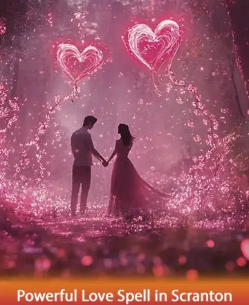 In the gentle glow of a magical forest, two souls stand united, surrounded by a shimmering aura of love and warmth. The air is filled with a sense of peace and endless possibilities, inviting hearts to open and connect deeply. Powerful love spell in Scranton.