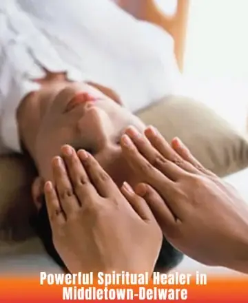 A person lies on their back with closed eyes, receiving a healing treatment. Hands hover over their forehead. The scene is calm, with soft colors and a warm, peaceful atmosphere.