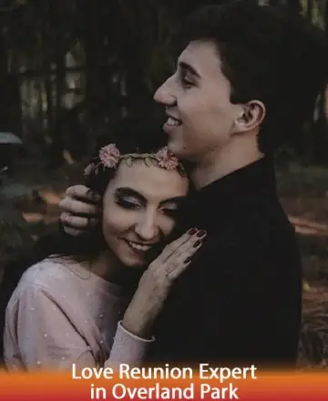 In a serene woodland embrace, two souls find warmth and solace in each other’s presence. Their gentle smiles speak of deep connection and renewed hope. This tender moment captures the essence of love’s enduring power. Love reunion expert in Overland Park.