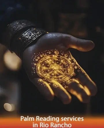 In the gentle embrace of a warmly lit hand, intricate patterns glow with the promise of wisdom and understanding. This comforting image invites you to explore the depths of your own journey with trust and serenity. Palm reading services in Rio Rancho.