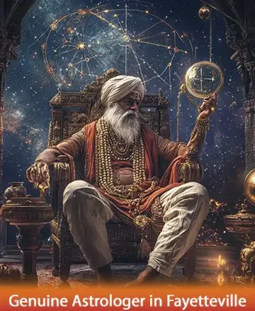 In this serene image, a wise sage sits in tranquil meditation, surrounded by the celestial beauty of the stars. His presence exudes warmth and wisdom, offering a gentle embrace to all seeking guidance. Genuine astrologer in Fayetteville.