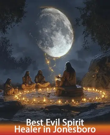 In the serene embrace of a moonlit night, wise souls gather in a circle of glowing candles, sharing wisdom and warmth. Their connection with nature and the universe fosters a space of healing and understanding, enveloping all in peace. Spiritual guidance in Jonesboro.