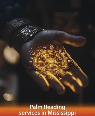 In the gentle glow of mystical symbols, a hand reaches out, inviting you to explore the depths of your soul’s journey. The intricate patterns whisper secrets of the universe, guiding you with ancient wisdom and serene clarity. Palm reading services in Mississippi.