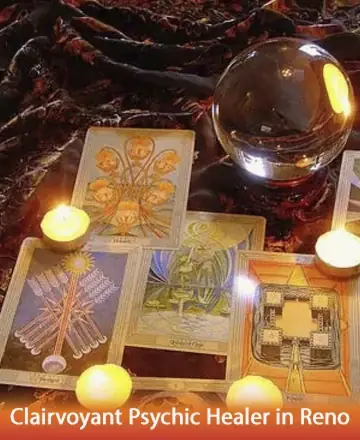 In a serene embrace of gentle candlelight, tarot cards reveal pathways to understanding, while a crystal ball reflects the depth of the soul. This tranquil setting invites warmth and clarity, guiding you toward inner peace and harmony. Clairvoyant psychic healer in Reno.