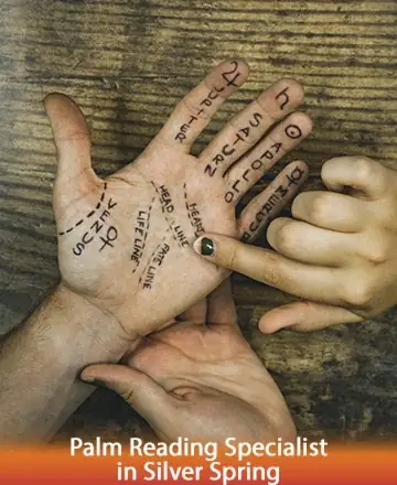 In a serene moment of connection, two hands gently meet, tracing the lines of destiny and wisdom etched upon the palm. Each line tells a story, offering insight and comfort, guided by a touch that understands and nurtures. Palm reading in Silver Spring.