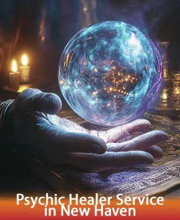 In the gentle glow of flickering candles, a mystical orb cradled in wise hands radiates calming energy. This serene setting invites reflection and inner peace, offering a sacred space for healing and guidance. Psychic healer service in New Haven.