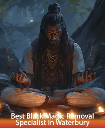 In a serene forest setting, a wise sage sits in tranquil meditation, surrounded by gentle flickers of candlelight. His peaceful presence radiates warmth and understanding, offering a haven of spiritual clarity and protection. Black magic removal in Waterbury.