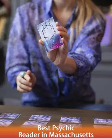 In a serene moment of connection, a gentle hand extends a tarot card, promising insights filled with warmth and understanding. The atmosphere is calm, inviting you to explore the depths of your soul with trust and clarity. Best psychic reader in Massachusetts.