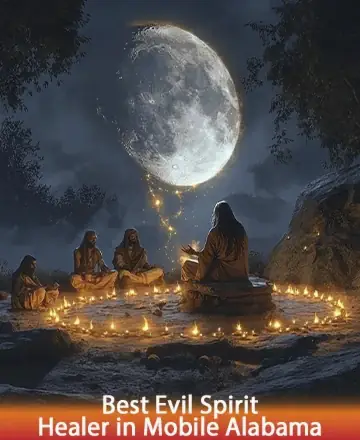 In a serene moonlit gathering beneath the luminous glow of the night sky, wise souls connect in a circle of gentle candles. This sacred space invites peace and reflection, guiding spirits towards harmony and renewal. Embrace tranquility with a spiritual healer in Mobile, Alabama.