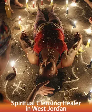 In a serene circle of glowing candles, a soul rests gently, embraced by the tranquil energy of spiritual cleansing. This sacred space radiates warmth and peace, inviting deep healing and renewal. Experience the gentle art of spiritual cleansing in West Jordan.