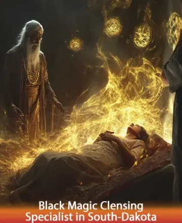 In a serene sanctuary of light and warmth, a wise guide channels golden energy to gently envelop a seeking soul. This harmonious moment of transformation offers solace and rebirth, fostering a deep connection to the universe’s loving embrace. Black magic cleansing in South Dakota.