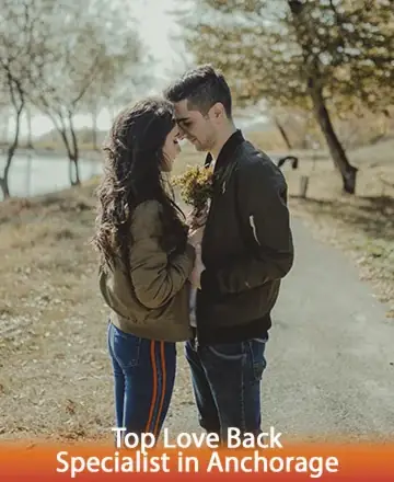 In a serene embrace under the gentle autumn canopy, two souls find solace and connection, their hearts intertwined with the promise of renewed love. This moment reflects the warmth and wisdom found in rekindled relationships. Love rekindling in Anchorage.