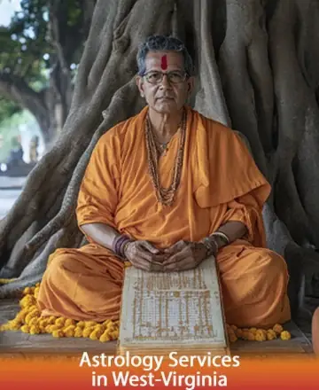 Beneath the serene shade of ancient trees, a wise guide sits in tranquil meditation, embodying a profound connection to the universe. Draped in warm orange robes, he offers a gentle presence, inviting you to explore deeper insights. Astrology services in West Virginia.