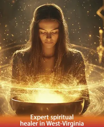 In a serene embrace of golden light, a gentle soul finds solace and wisdom. The warm glow envelops her, inviting peace and inner harmony. This tranquil moment whispers of healing and connection, nurturing the spirit with profound calm. Spiritual healer in West Virginia.