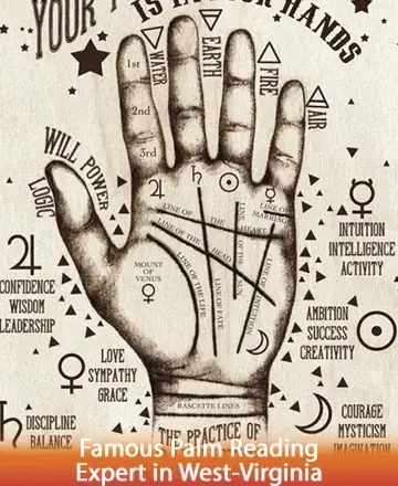 Discover the gentle art of palm reading, where each line in your hand whispers ancient wisdom and guides you toward inner peace. Embrace the flow of energy and unlock the secrets of your soul with trust and understanding. Famous palm reading expert in West Virginia.