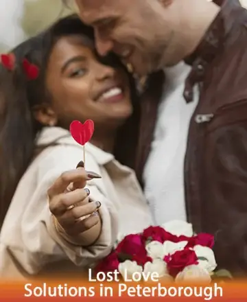 In a serene embrace, two souls find solace in each other's presence, embodying warmth and harmony. The gentle offering of a heart-shaped token, surrounded by vibrant roses, speaks of love's enduring promise. Discover the path to rekindled connections. Lost love solutions in Peterborough.