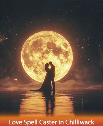 In the serene glow of a luminous full moon, two souls embrace, their silhouettes harmonizing with the tranquil waters. This tender moment whispers of unity and timeless love, inviting a gentle peace into the heart. Love spell in Chilliwack.
