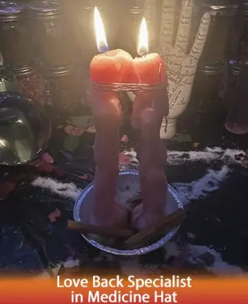In the gentle glow of entwined candles, a serene atmosphere invites the heart to rediscover its path to love and healing. Surrounded by symbols of hope and renewal, the scene whispers ancient wisdom and tender solace. Love back specialist in Medicine Hat.