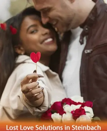 In a tender embrace, two souls find solace in each other's presence, their smiles radiating warmth and joy. A small heart-shaped token speaks volumes of the love they cherish. This moment of connection and serenity is truly heartwarming. Lost love solutions in Steinbach.