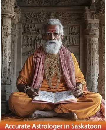 In this serene image, a wise elder sits peacefully, surrounded by ancient stone carvings. His gentle gaze and flowing robes radiate warmth and wisdom, offering a comforting presence. This tranquil moment invites reflection and inner peace. Accurate astrologer in Saskatoon.