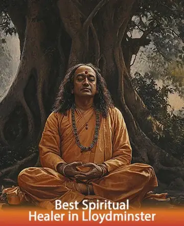 In a serene embrace under the ancient, wise branches of a timeless tree, a gentle soul sits in tranquil meditation. Clad in soft, flowing robes, this figure exudes a calm, nurturing presence that invites peace and reflection. Spiritual guidance in Lloydminster.