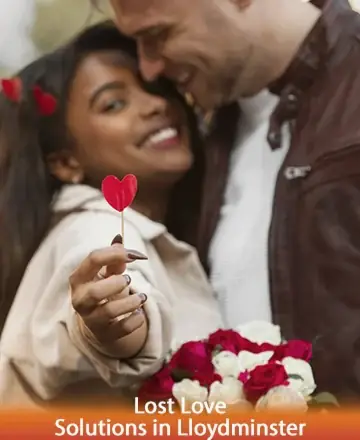In this heartwarming image, two souls embrace with genuine affection, surrounded by the gentle presence of red and white roses. A small heart symbol tenderly held forward invites a sense of hope and reconnection. Lost love solutions in Lloydminster.