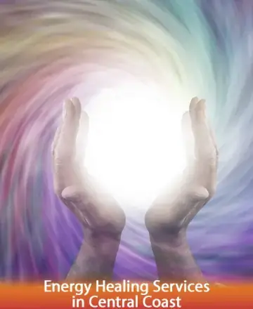 Two gentle hands cradle a radiant, white light, surrounded by a swirling tapestry of soft colors. This image evokes a sense of tranquility and profound connection, inviting you to embrace the warmth and healing it offers. Energy healing in Central Coast.