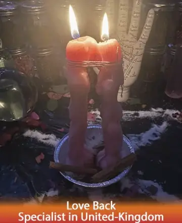 In a serene setting, two candles glow gently, their warm light reflecting the depth of connection and harmony. Surrounded by calming elements, they symbolize the nurturing of bonds and the healing of hearts. Trust in the journey of rediscovery and unity. Love back specialist in United Kingdom.