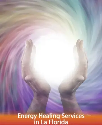 In this serene image, gentle hands cradle a radiant sphere of light, enveloped in a soothing swirl of colors. It evokes a sense of peace and healing, inviting you to embrace the warmth and wisdom within. Energy healing services in La Florida.