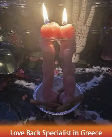 In the gentle glow of entwined candles, a sense of unity and serenity envelops the space, inviting warmth and peace into your heart. The soft flicker of flames whispers ancient wisdom, fostering connection and harmony. Love back specialist in Greece.