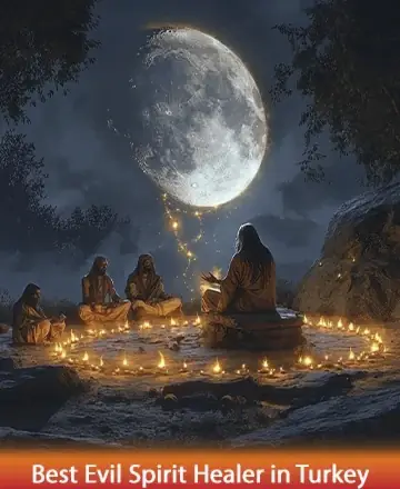 In the serene embrace of moonlight, a circle of souls gathers around gentle flames, enveloped by the night's quiet wisdom. Their presence is a testament to the transformative power of unity and peace. Together, they weave a tapestry of healing and light. Best evil spirit healer in Turkey.