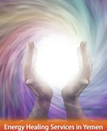 In a gentle embrace of light, two hands cradle a radiant glow against a backdrop of swirling, soothing colors. This image evokes a sense of peace and profound connection, inviting warmth and serenity into the heart. Energy healing services in Yemen.